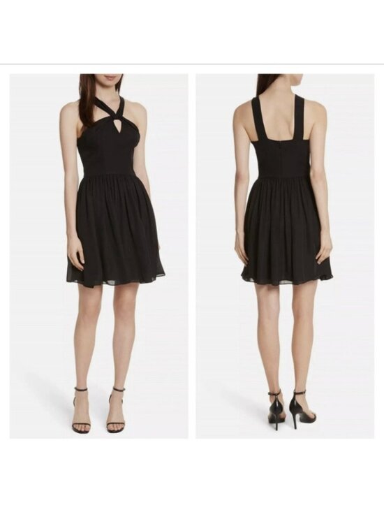 L'AGENCE Dresses & Skirts - L'AGENCE Valletta black silk halter cross dress Size 10
